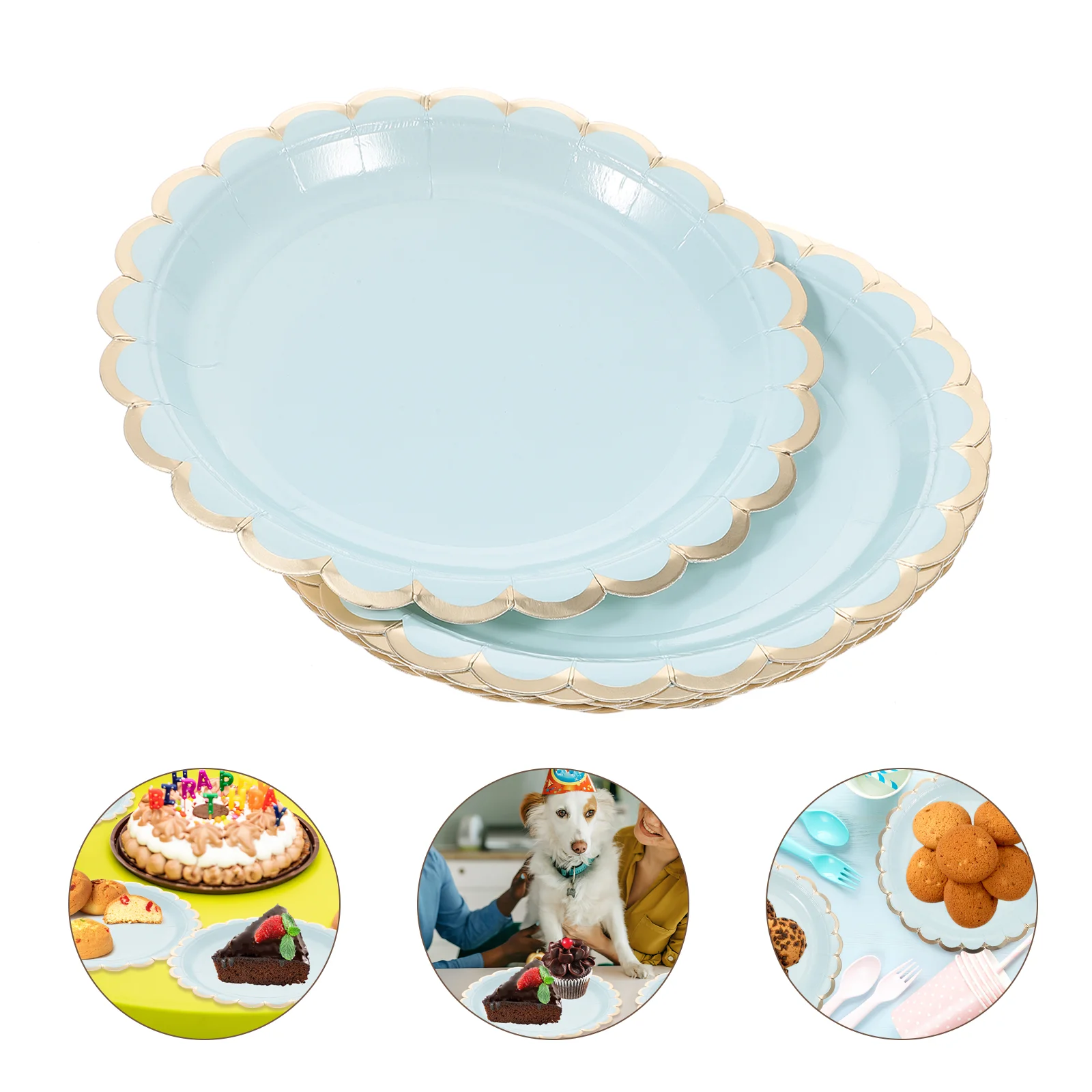 8pcs Disposable Plates Premium Quality Paper Plates For Supplies Carnival Disposable Tableware Home Kitchen Dining Bar