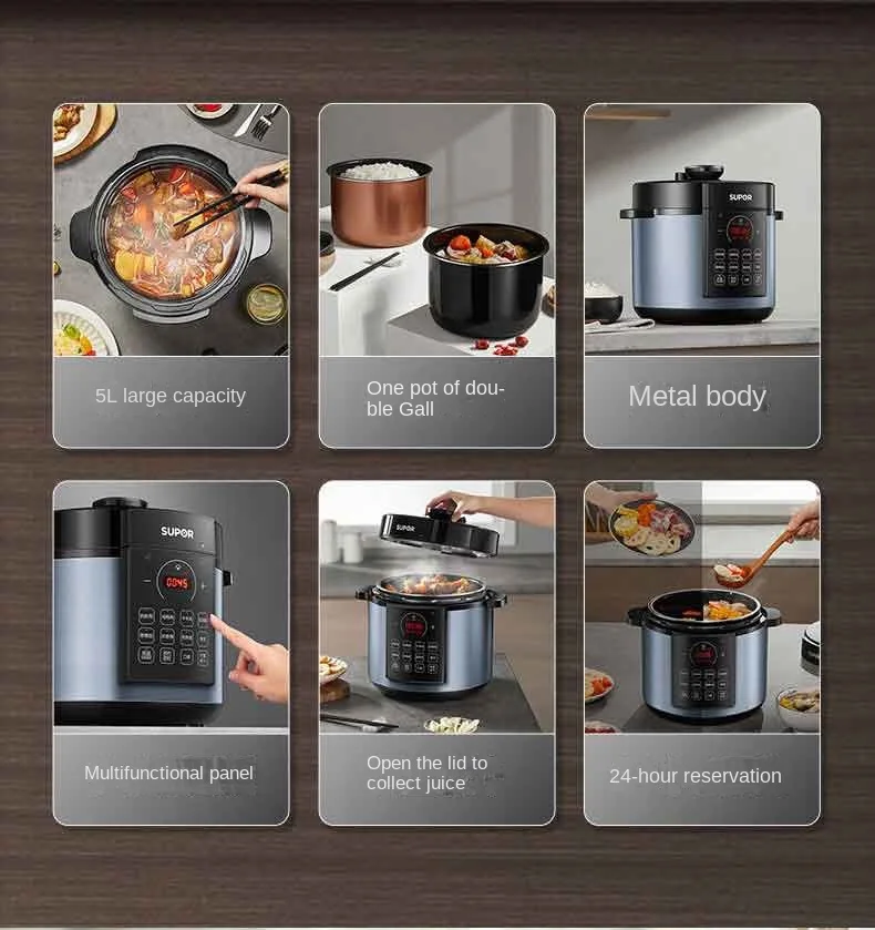 220V SUPOR Electric Pressure Cooker All-in-One Automatic Cooker Pressure Steamer Stewpot and Rice Cooker