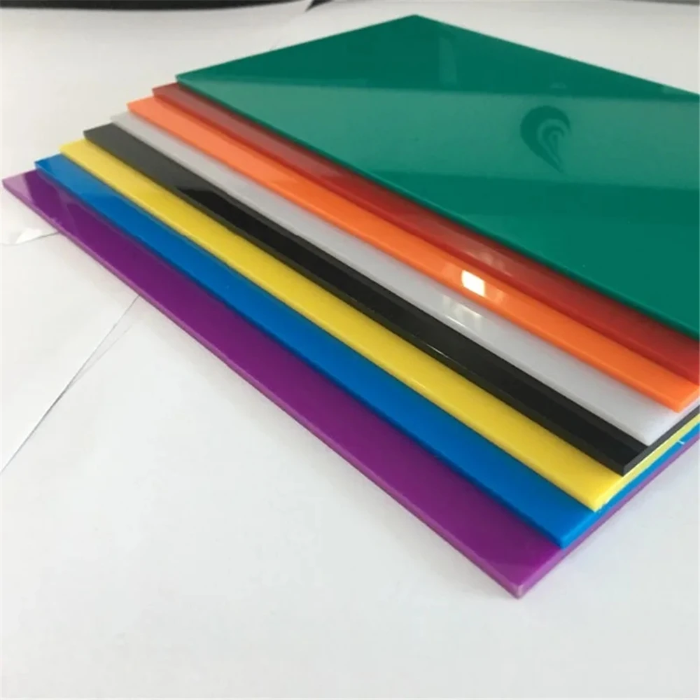 Vibrant Multicolor Acrylic Sheets - 10x20cm, 2.3mm Thickness, Transparent and Opaque Perspex for Creative DIY Projects