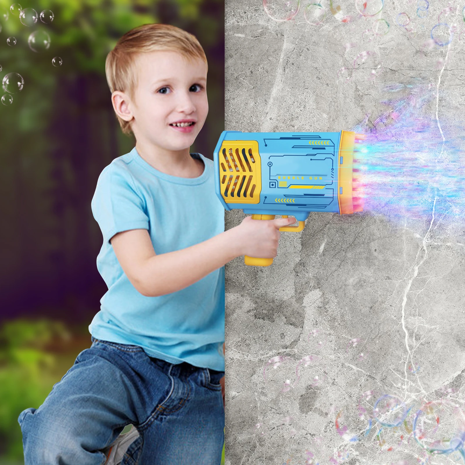 Automatic Bubble Gun Machine with Light for Kids