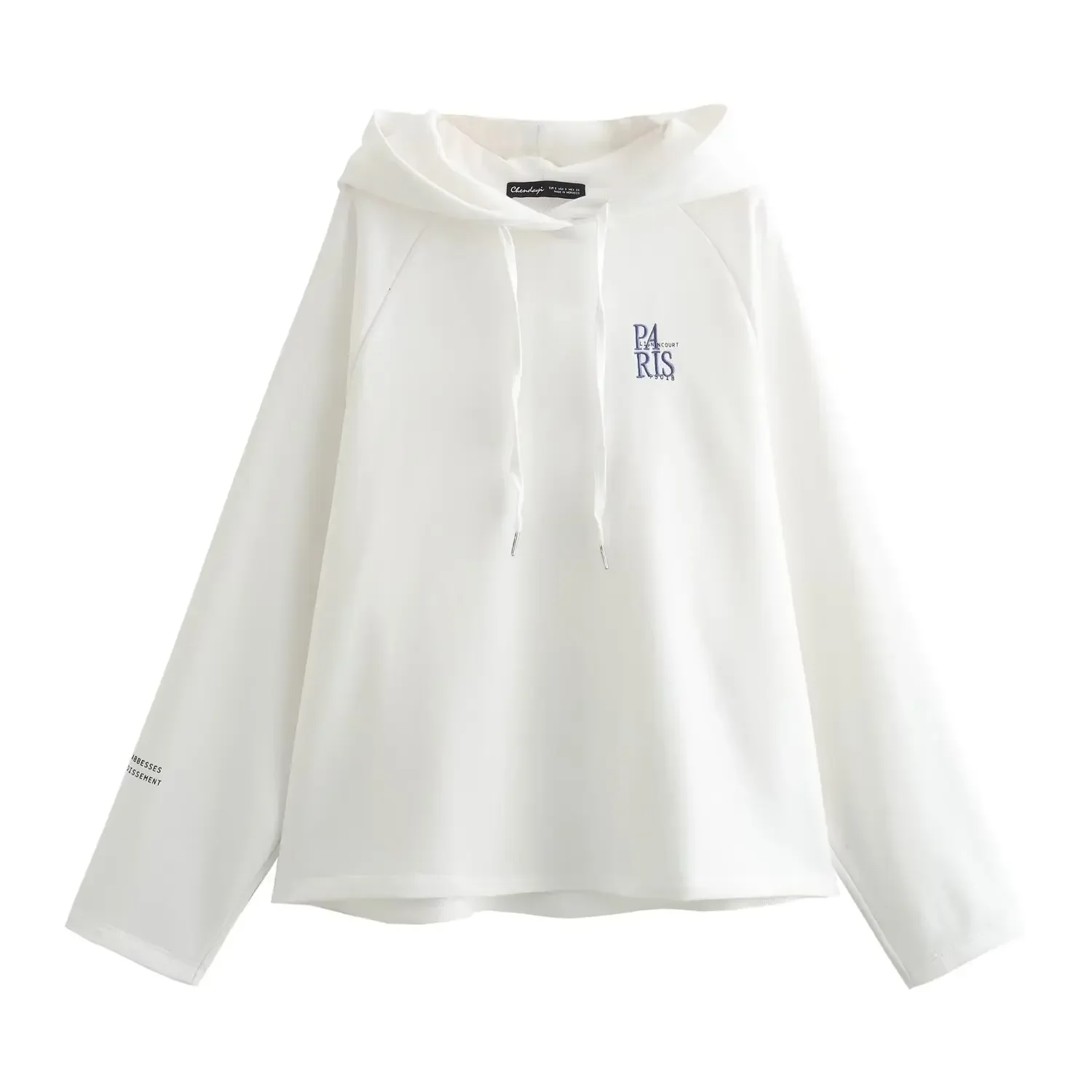 

2024 Women's New Fashion Embroidery Decoration Loose Basic Style Hooded Sweatshirt Retro Long sleeved Women's Pullover Chic Top