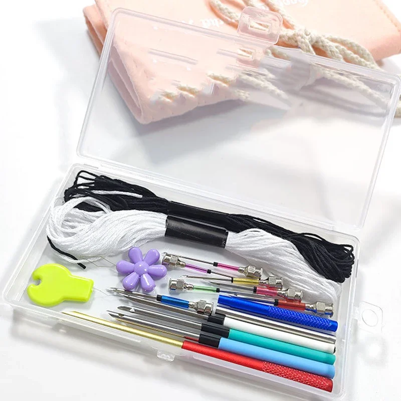 Punch Needle Beginners Supplies Kit Adjustable Rug Hooking Poke Magic Embroidery Needle Pen Tool For Cross Stitch DIY Craft Kit - 4