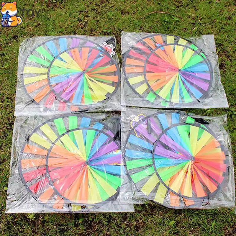 1pc Colorful Polyester Wheel Windmill for Children Outdoor Activities and Garden Decoration Kids Windmill Toys