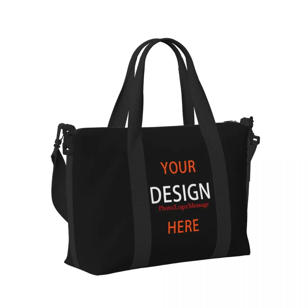 Large Your Photo Message Tote Bag Women DIY Design Shopping Shoulder Gym Beach Travel Bag