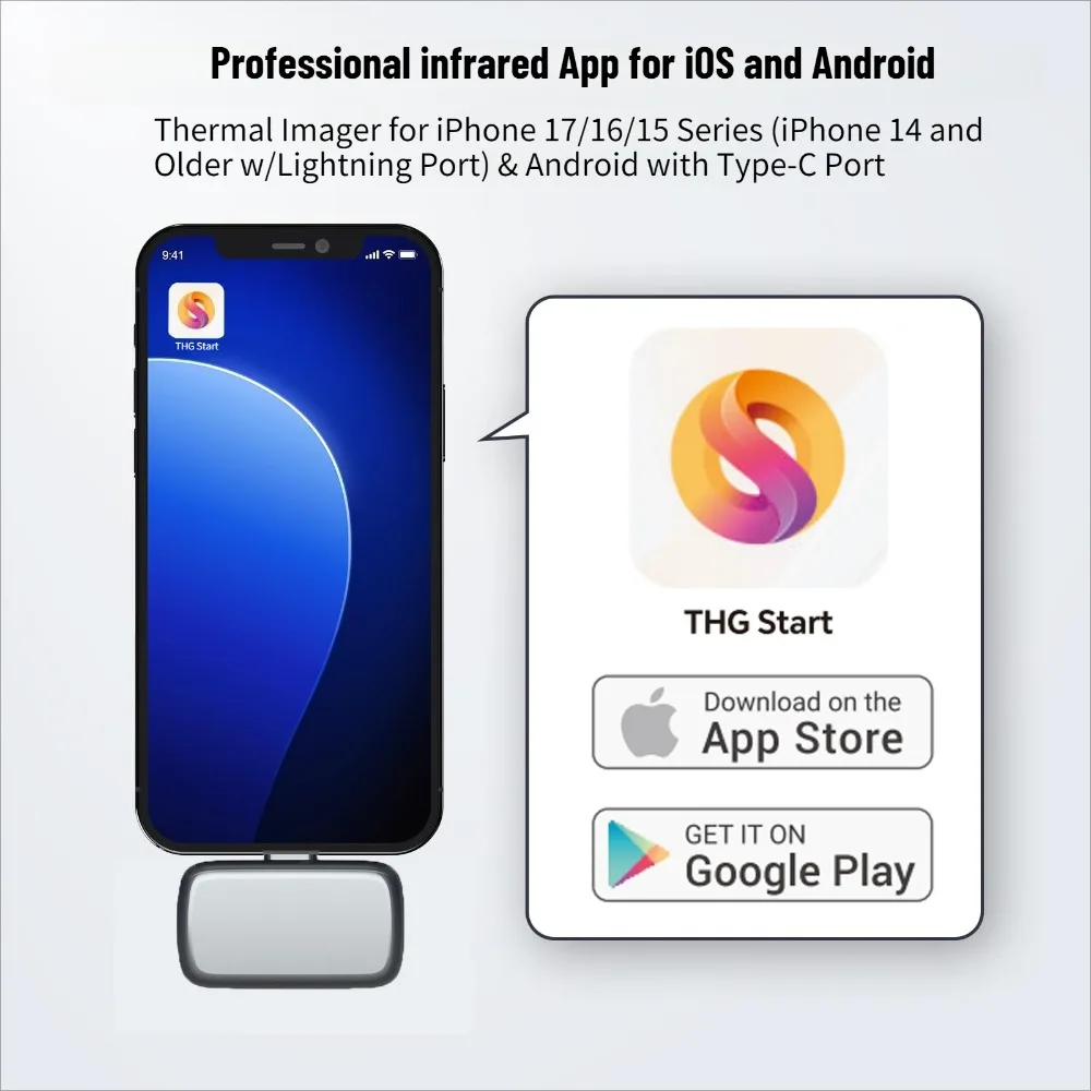 Thermal Camera for IOS & Android, 256x192 IR Resolution, Thermal Imager Camera,