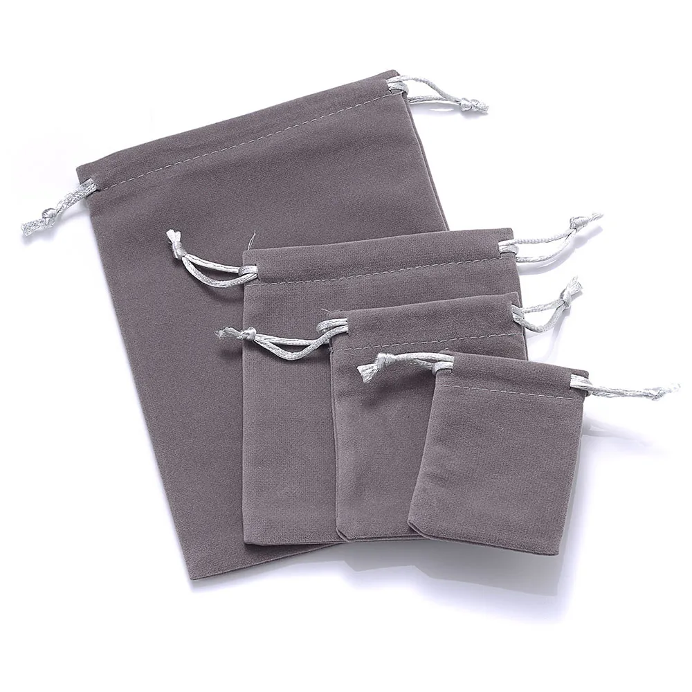 10pcs Velvet Bag Drawstrings Pouches Jewelry Gift Display Packing Bags Fashion Flannel Bags 5x7cm 7x9cm 10x12cm 13x18cm