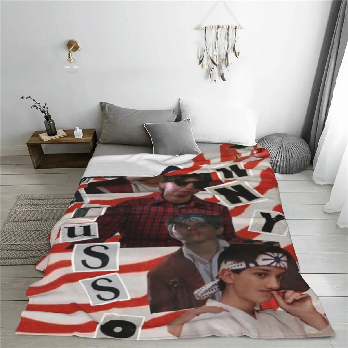 Throw Blanket 80s Ralph Macchio Micro Fleece Blanket Four Sizes Cartoon Warm For Living Room Nice Gift 3