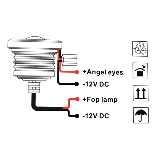 차량용 원형 LED 안개등, 범용 30W COB 엔젤 아이 안개등, 2.5 인치, 3 인치, 3.5 인치, 자동차 주간 주행등, 2 개 3