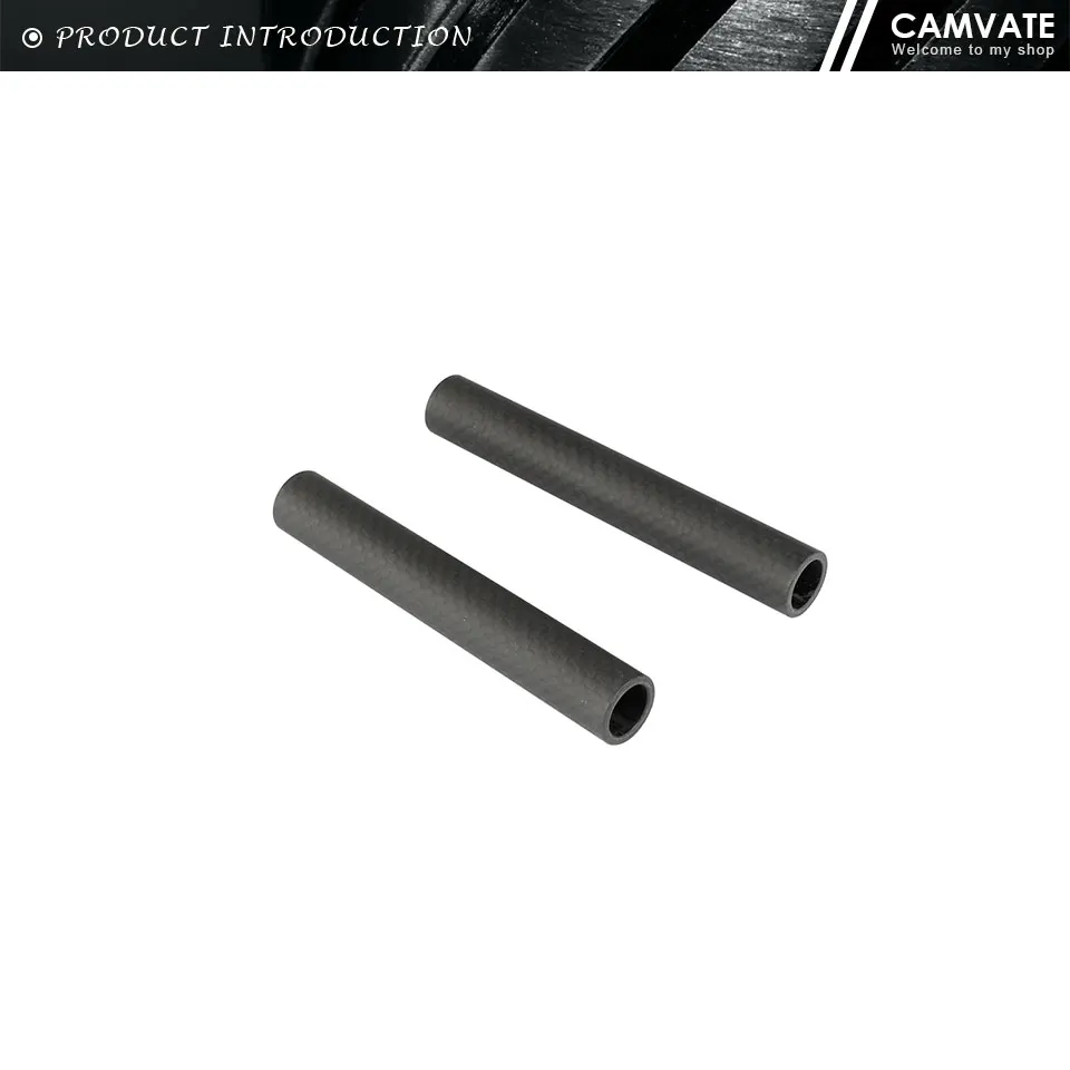 2PCS Carbon Fiber 15mm Rod (10CM Length ) For Follow Focus /Camera Cage/Matte Bo