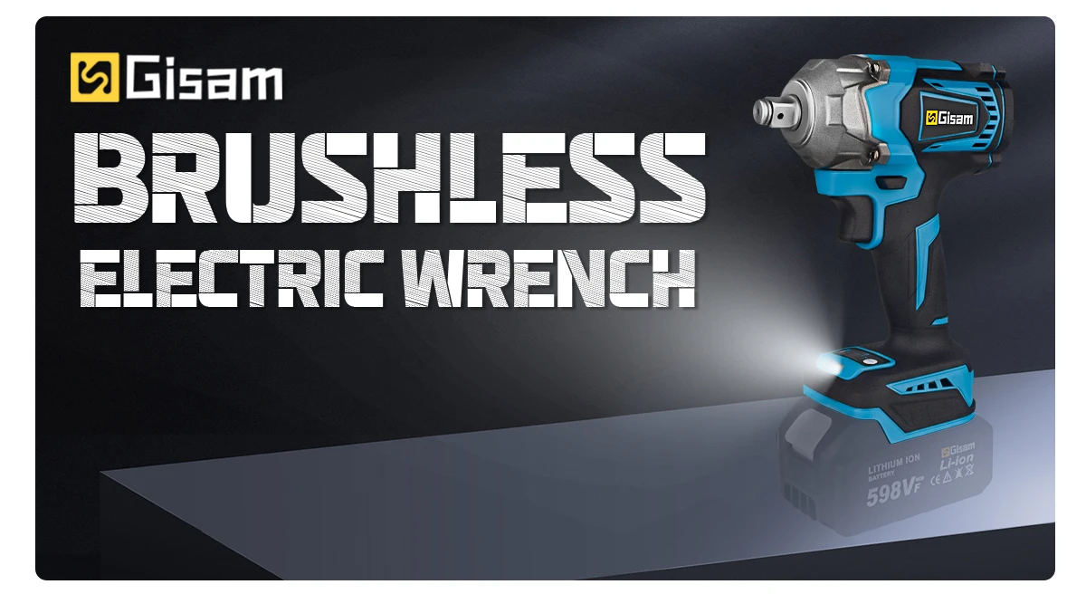 1200N.M Brushless Electric Impact Wrench 1/2 inch Cordless Wrench Screwdriver Po