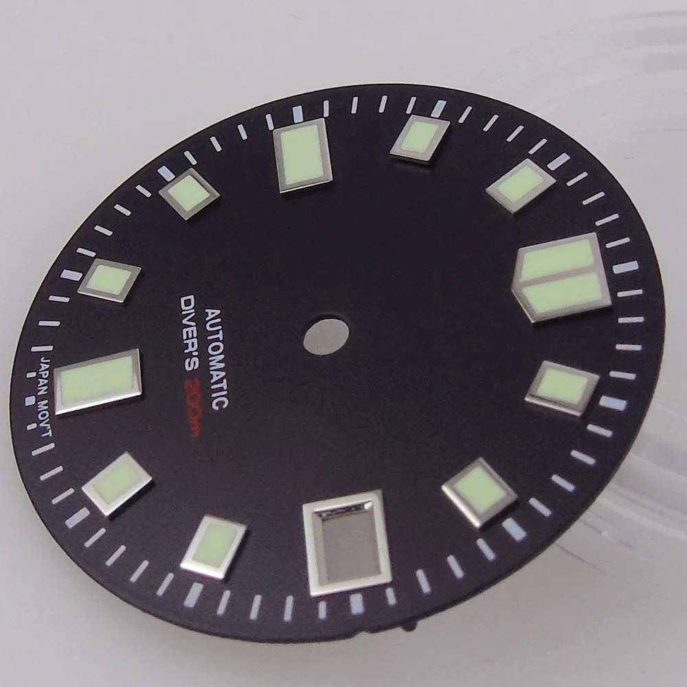 29mm Black & Green Dial with Blue Accents and Luminous Marks