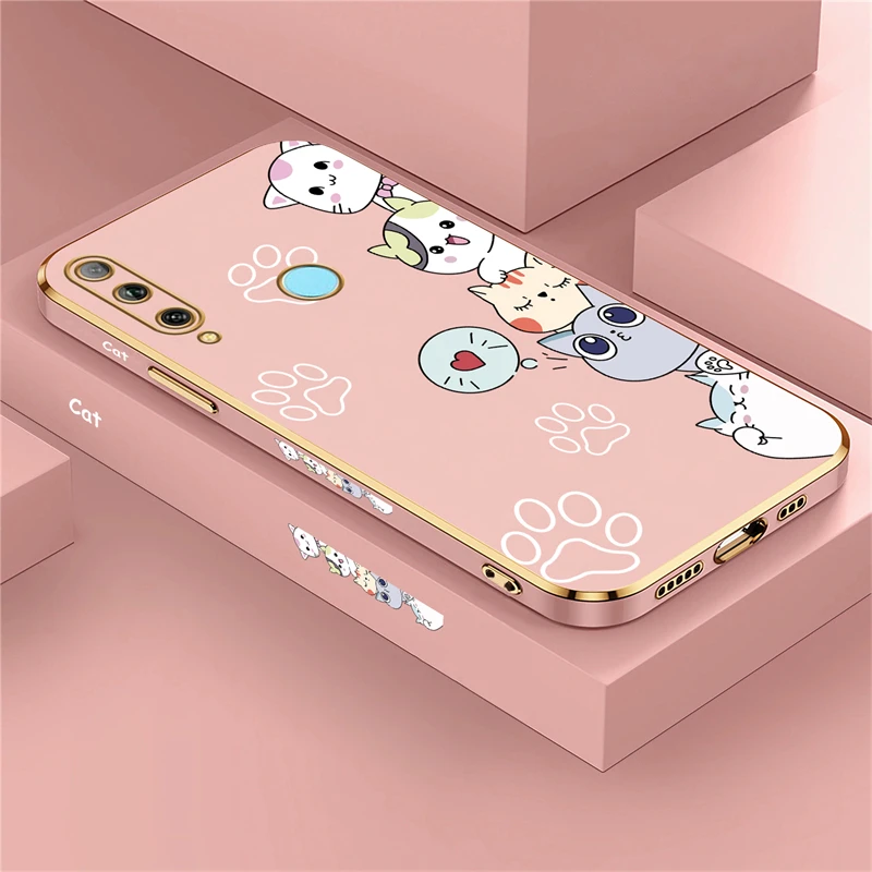 Cartoon Animal Cat Plating Soft Case Cover