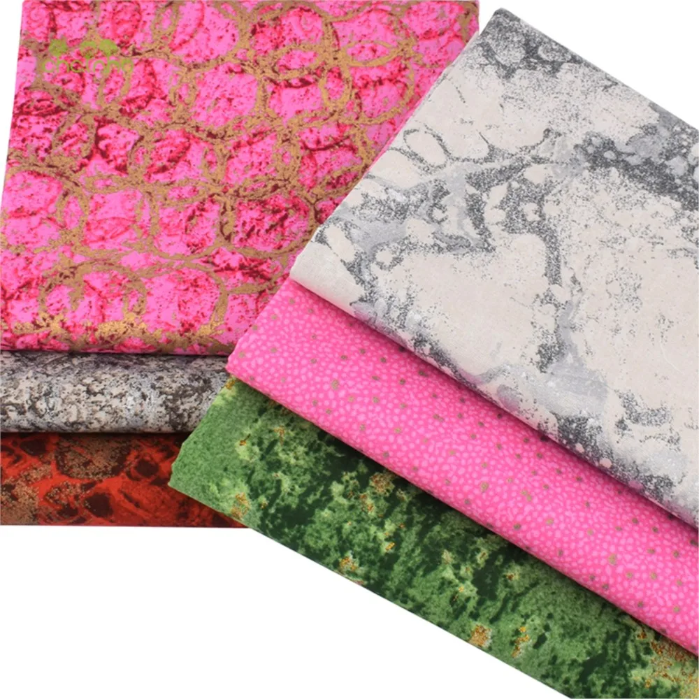 Chainho,Plain Weave Cotton Fabric,Handmade DIY Quilting Sewing Material,Patchwork Cloth,6 Bronzing Series,20x25cm/Piece,15CD3