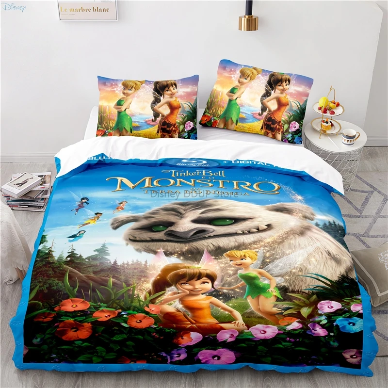 Tinker Bell Cartoon Bedding Set Duvet Cover Sets Pillowcase Twin Full Queen King Size Boys Girls Kids Gifts Bedroom Decor 2/3Pcs 