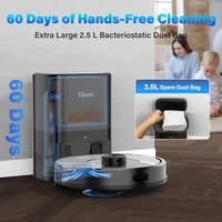 Smart Robot Vacuum Mop Self-Empty Base Mapping 60-Day Capacity Pets Hair Cleaner Carpet Hard Floors Technology Virtual Walls 2