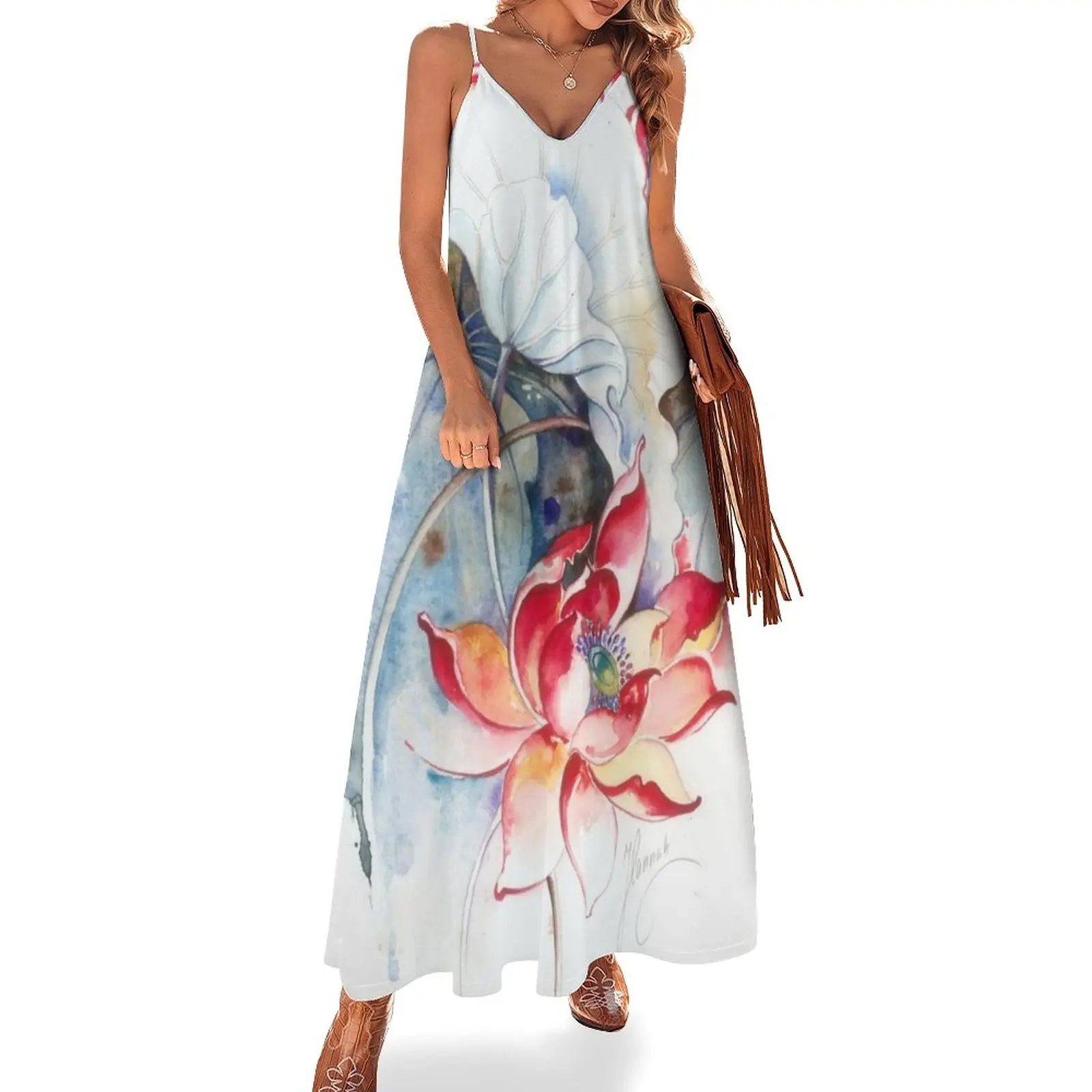 

Guarding the Secret Passage from the series In the Lotus Land Sleeveless Dress women clothes Summer dresses for women
