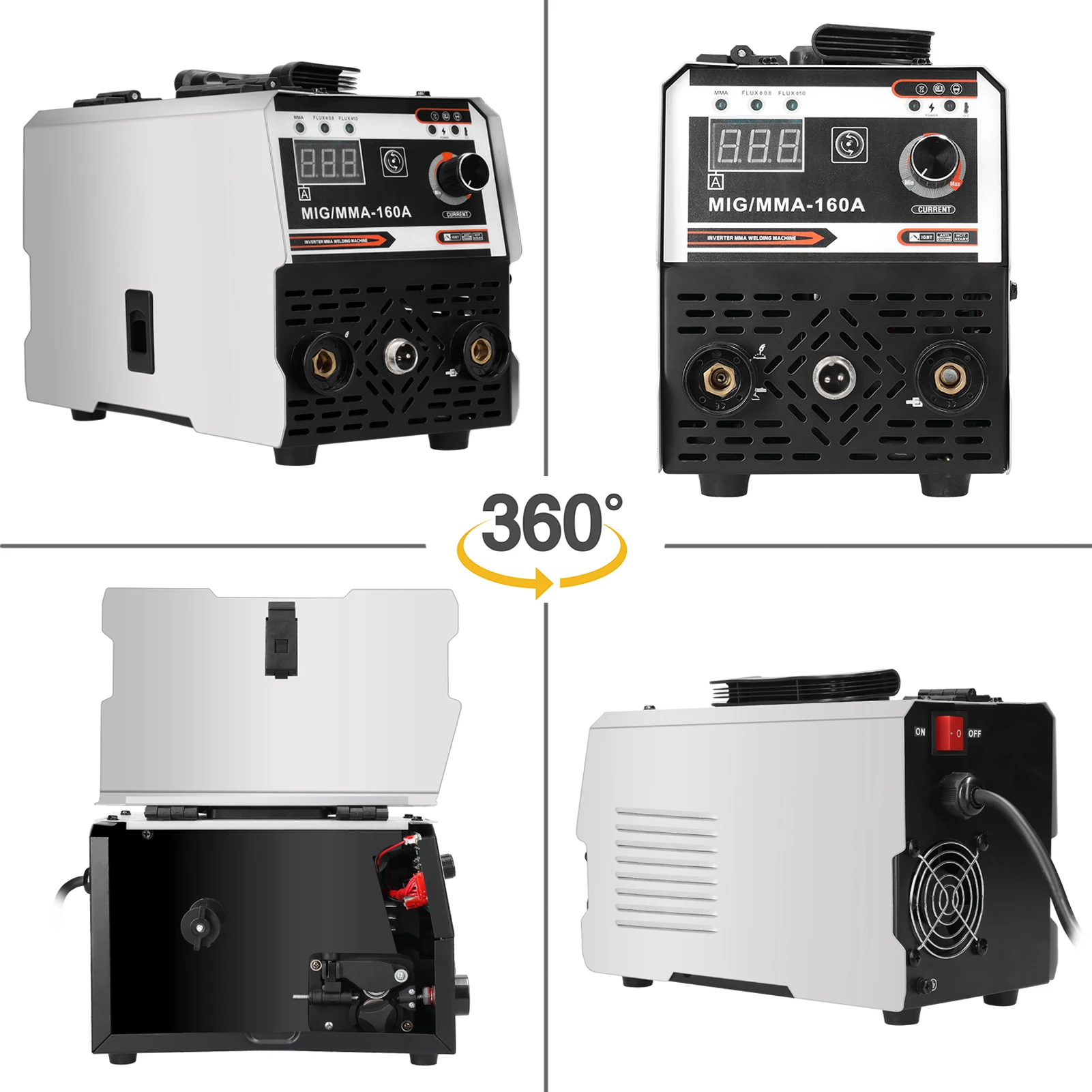 4in1 220V MIG MMA MAG TIG-160C Welding Machine IGBT DC Inverter Welder Contact Welding Built-In Wire Feeding Mechanism
