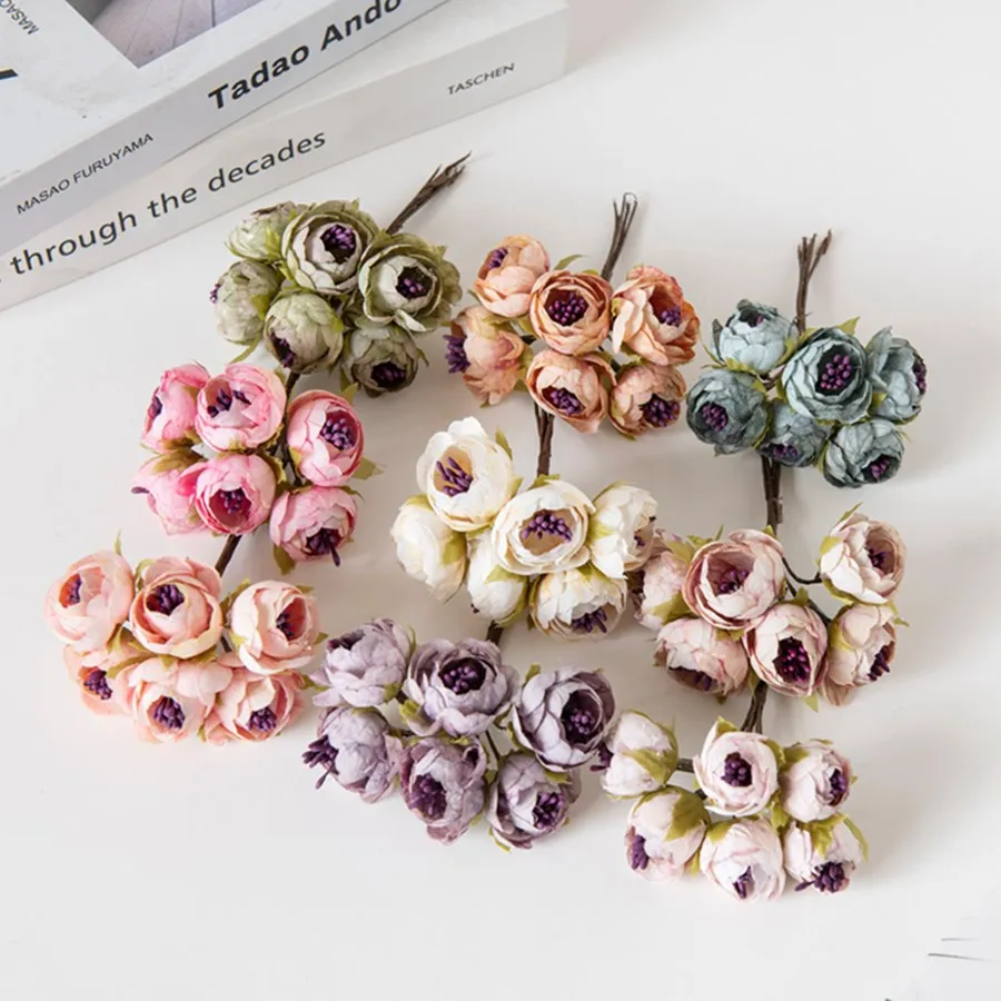 Künstliche Blumen Seide Staubblatt Pflaume Hochzeit Wand Weihnachten Kranz Garten Diy geschenk Box Hause Dekoration Heißer verkauf hohe qualität – Detail 3