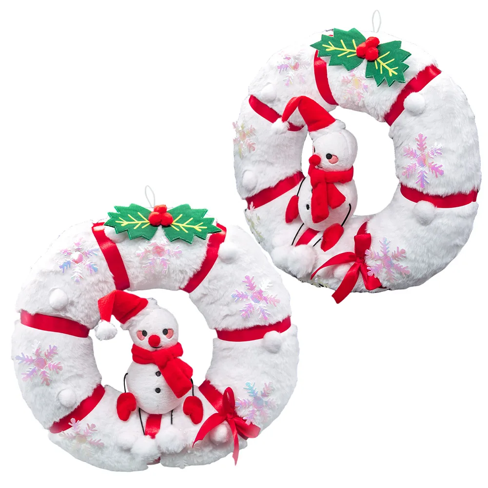 

Праздничный Фэнтези милый снеговик Рождественское украшение венок Рождество для карнавала украшение плюшевый венок праздничный дверной Декор
