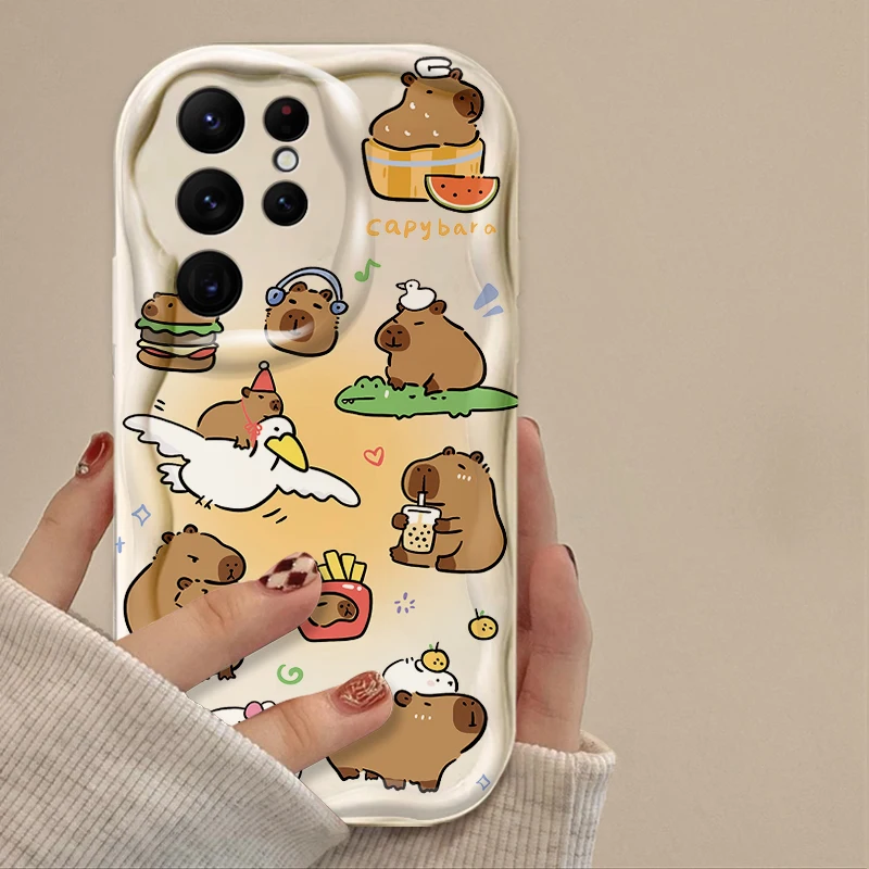 Charming Cartoon Capybara Wave Phone Case