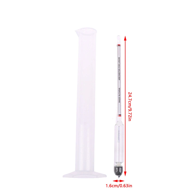 Alcohol Meter Hydrometer Tester Vintage Measuring Bottle Set 0-100