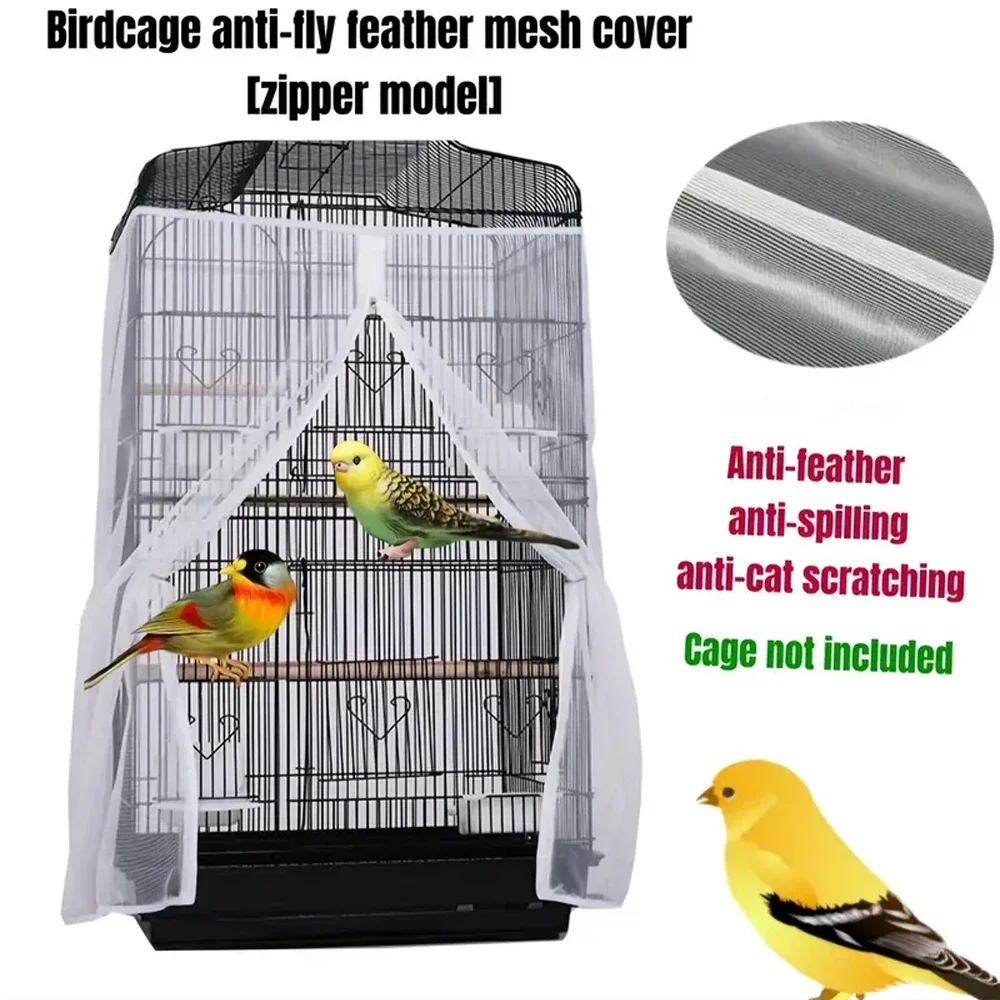 1PC Zippered Parrot Cage Mesh Cover Dust Breathable Design for All Cage Shape Reusable Pet Parrot Bird Cage Cover for Home Decor 1PC Zippered Parrot Cage Mesh Cover Dust Breathable Design for All Cage Shape Reusable Pet Parrot Bird Cage Cover for Home Decor