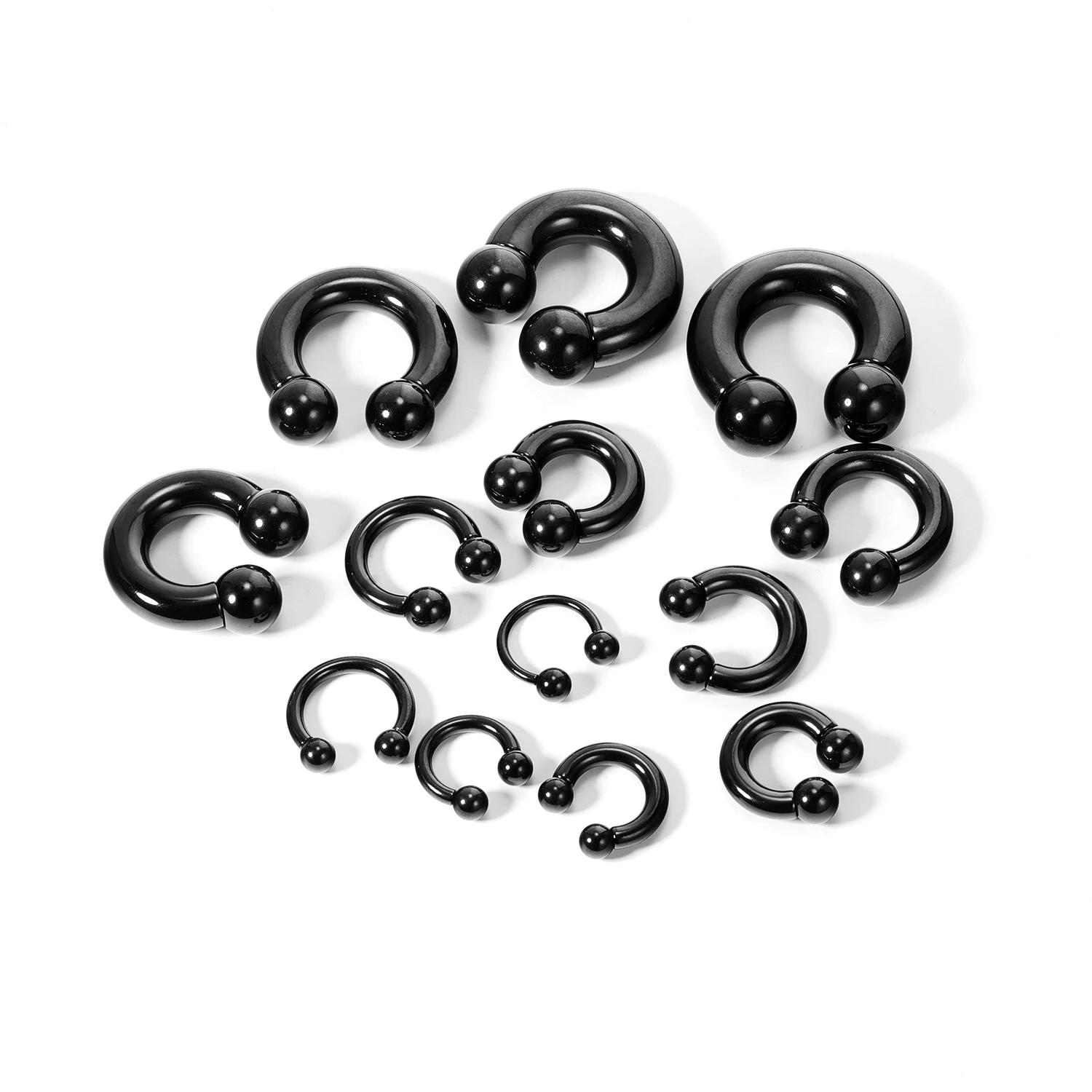 Hoop Earrings Piercing Jewelry 1PC Black Captive Bead Ring Surgical Steel Septum Nose