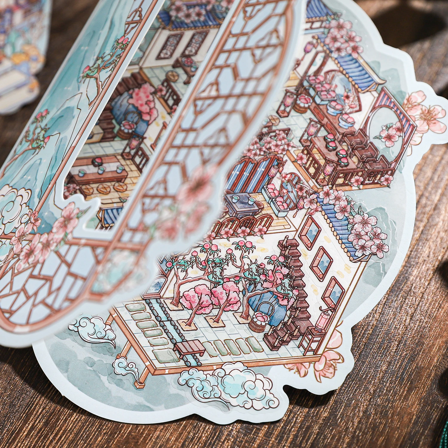 Kawaii Unterwasserschätze 3D Yaochi Nachtbankett Landschaft Aufkleber DIY Taschenkabine Szene Weihnachtsgeschenke ﻿ ﻿