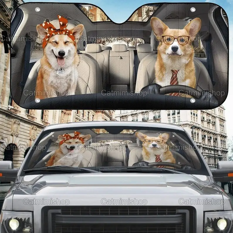 

Автомобильный солнцезащитный козырек Corgi, забавный солнцезащитный козырек Corgi, автомобильный аксессуар Corgi, солнцезащитный козырек на лобовое стекло, подарок Corgi Lover LN