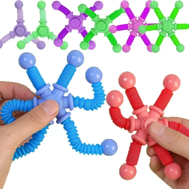 SYEYCW 15 Pezzi Giocattoli Sensoriali Mini Pop Tubes, Tubi Pop Stretch, Giocattolo Educativo E Sensoriale Elastico, Adatto A Bambini,Ragazzi E Adulti Per Alleviare Lo Stress E L'Ansia, 5 Colori - Foto 13