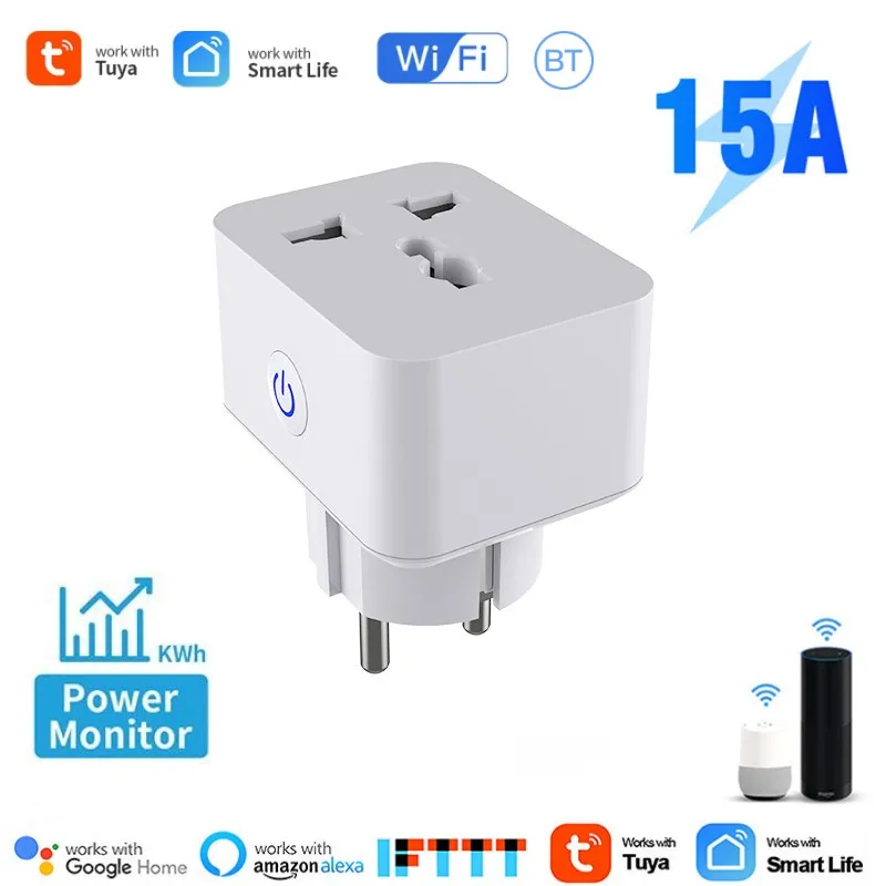 

Смарт-розетка Tuya, 15 А, Wi-Fi, с голосовым управлением