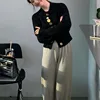 Half High Collar Office Lady Autumn Winter Solid Color Women's Pullover Sweater Knitted Long Sleeve Button Up All-match Tops 4