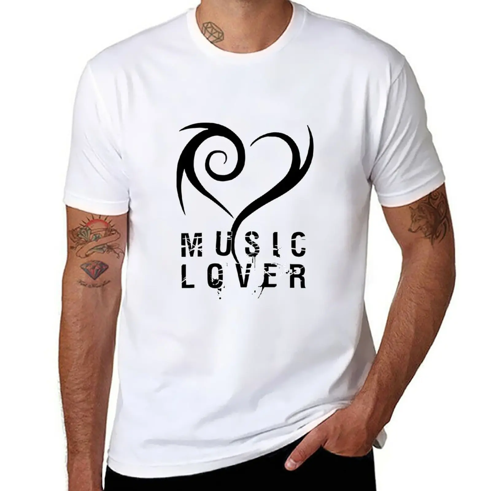 

New Tribal Music Lover / Black and White - by Iona Art Digital T-Shirt T-shirt short tees graphics t shirt mens graphic t-shirts