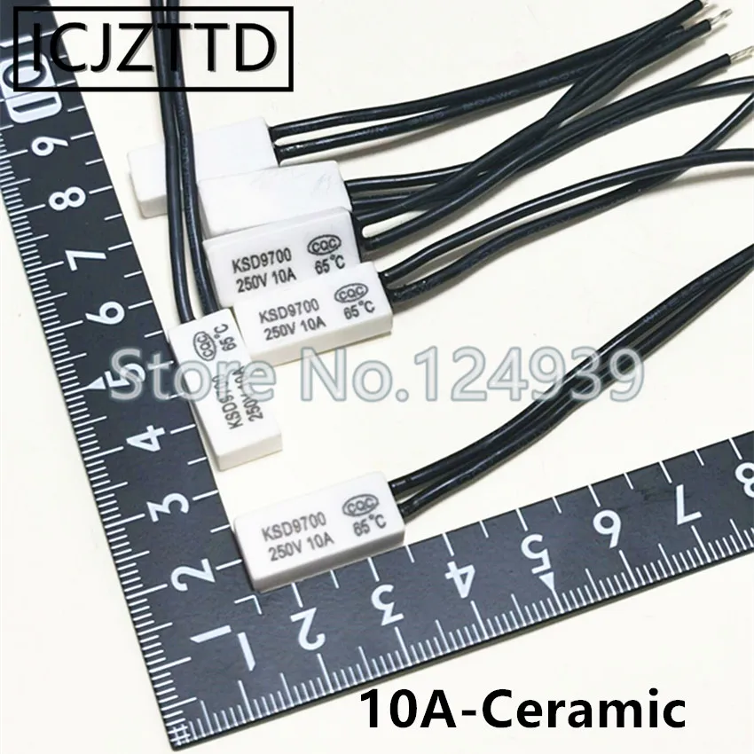 KSD9700 Temperatura Cerâmica Termostato, Interruptor de Controle Térmico, Normal Fechar, Aberto, NC, NÃO, Grau 85, 90, 95, 100, 110, 115, 10A, 250V