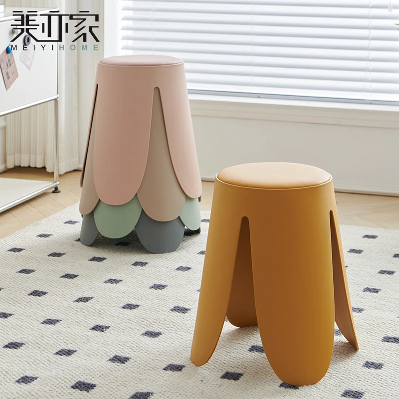 

Thickened Plastic Stool Foldable Household Dining Table High Stool Modern and Simple Commercial Rubber Dressing Simple
