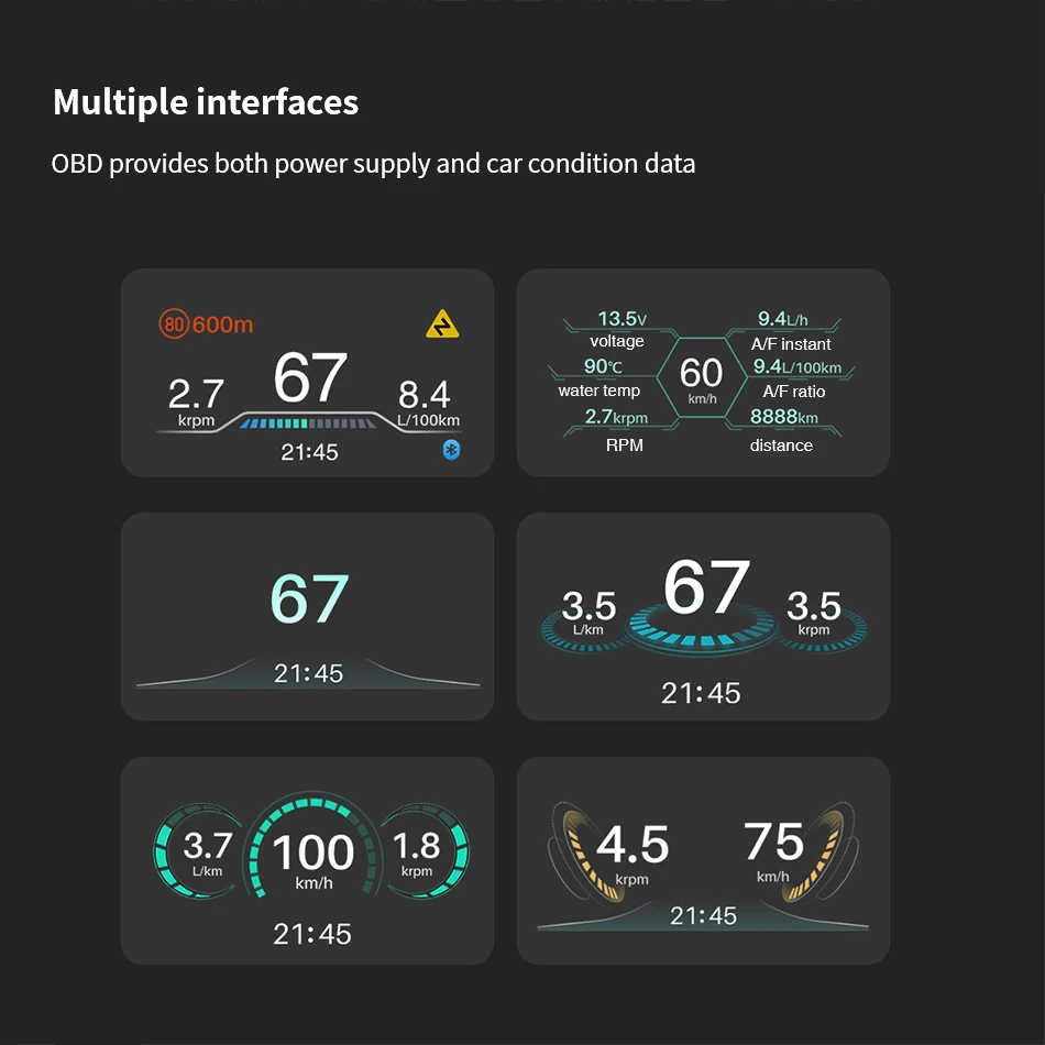 Google map OBD2 GPS Car HUD C2 BT2 Head up Display Projector Navigation Speedometer OEM/ODM