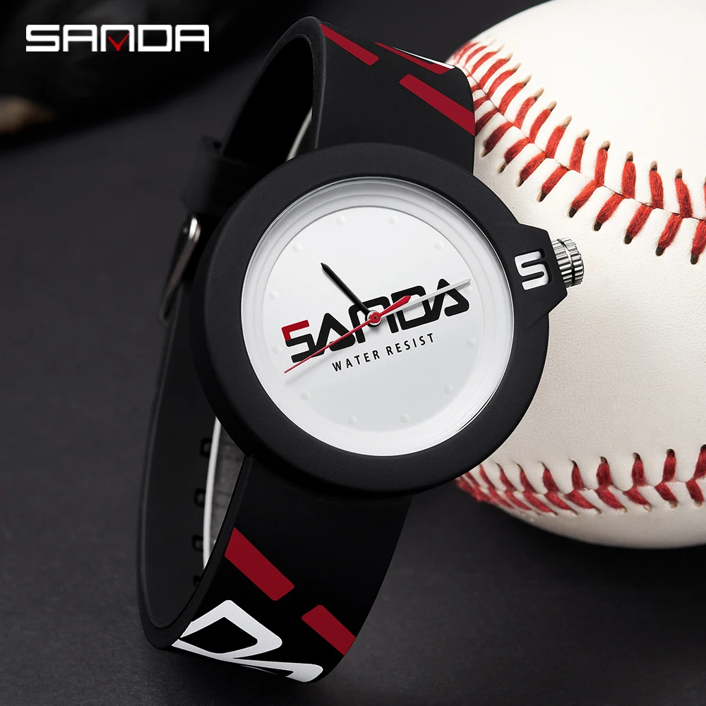 SANDA 3201 2023 New Ladies Unisex Watch 50M Waterproof Silicone Strap Casual Fashion Quartz Sports Wristwatch Mens Womenes