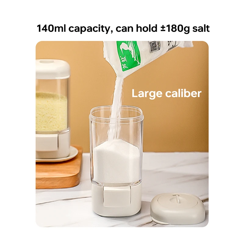 Kitchen Salt Control Bottle Press Type Quantitative Salt Shaker