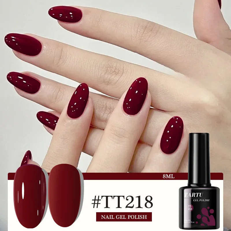 8ml Gel Nail Polish Rose Pink Red Gray Burgundy Nails Art Soak Off UV/LED Manicure Semi Permanent gel polish TARTU