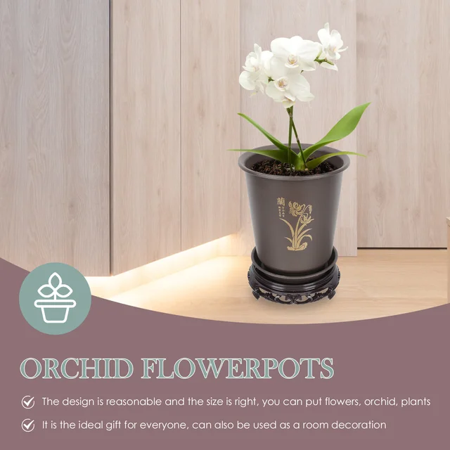 Edény Edények Virág Ültetvényes Orchidea Zamatos Bonsai Lyukak Tartály Beltéri Váza Kerámia Dekoratív Vízelvezető Óvoda Nagy Vödör - Image 6