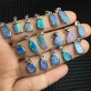 Unit One Piece 925 Silver Buckle With Natural Australian Opal Crystal Healing Random Shape Pendant 4