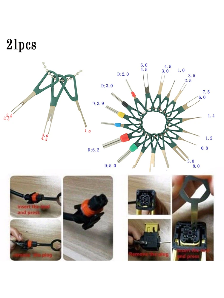 

Useful Hot Sales New Durable Terminal Removal Tool 21Pcs Wire Connector Automotive Extractor Mechanical Repair