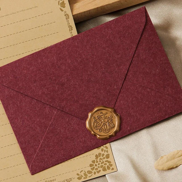 10pcs/lot Kraft Wax Envelopes Vintage Postcard Cover Wedding Invitation  Stationery Writing Letter Storage Pouch 16*11cm Envelope - AliExpress