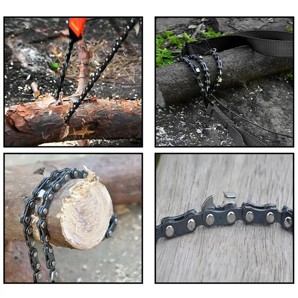 11 Teeth Outdoor Portable Hand-drawn Wire Saw Field Mountaineering Life-saving Chain Saw Multi-function Tool Pocket Chain Multi Purpose Saw Hand Saw Handheld Saw