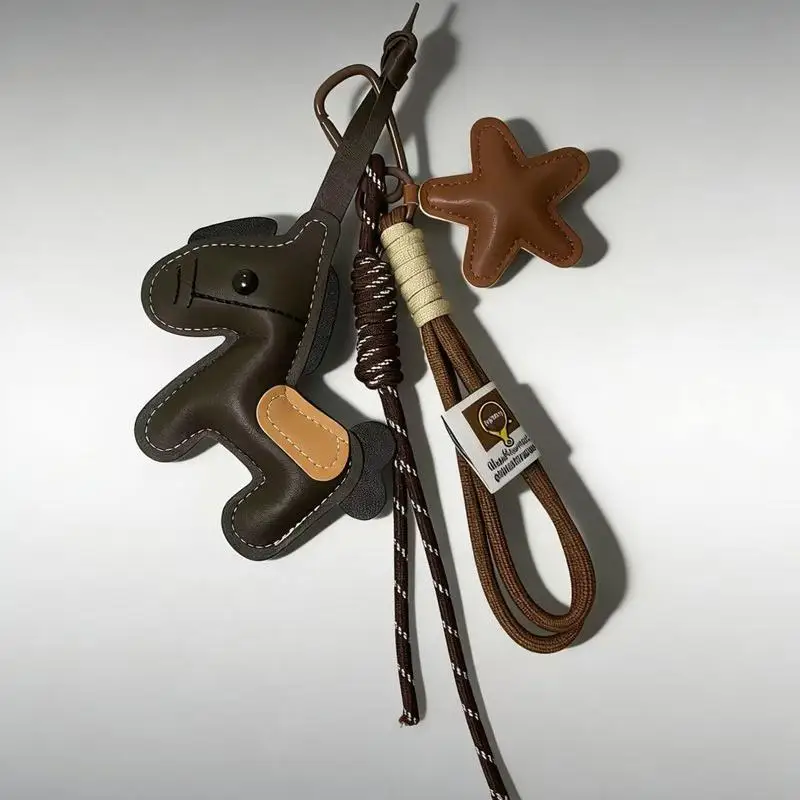 Y2K Vintage Leder-Pony-Taschenanhänger Pferde-Jahres-Maskottchen Schlüsselanhänger Vielseitiger Schlüsselring Anhänger Schlüssel-Dekoration Neujahrsgeschenke – Detail 7