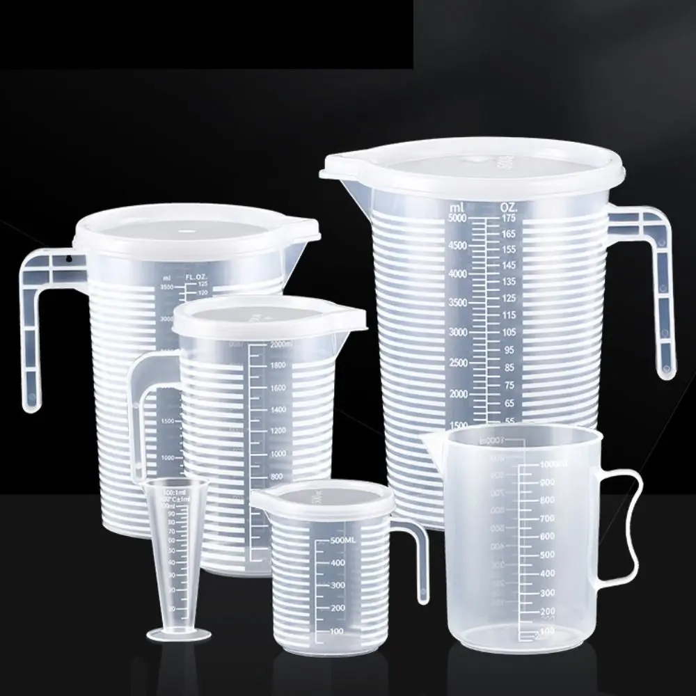 Large Capacity Transparent Plastic Measuring Cup with Lid
