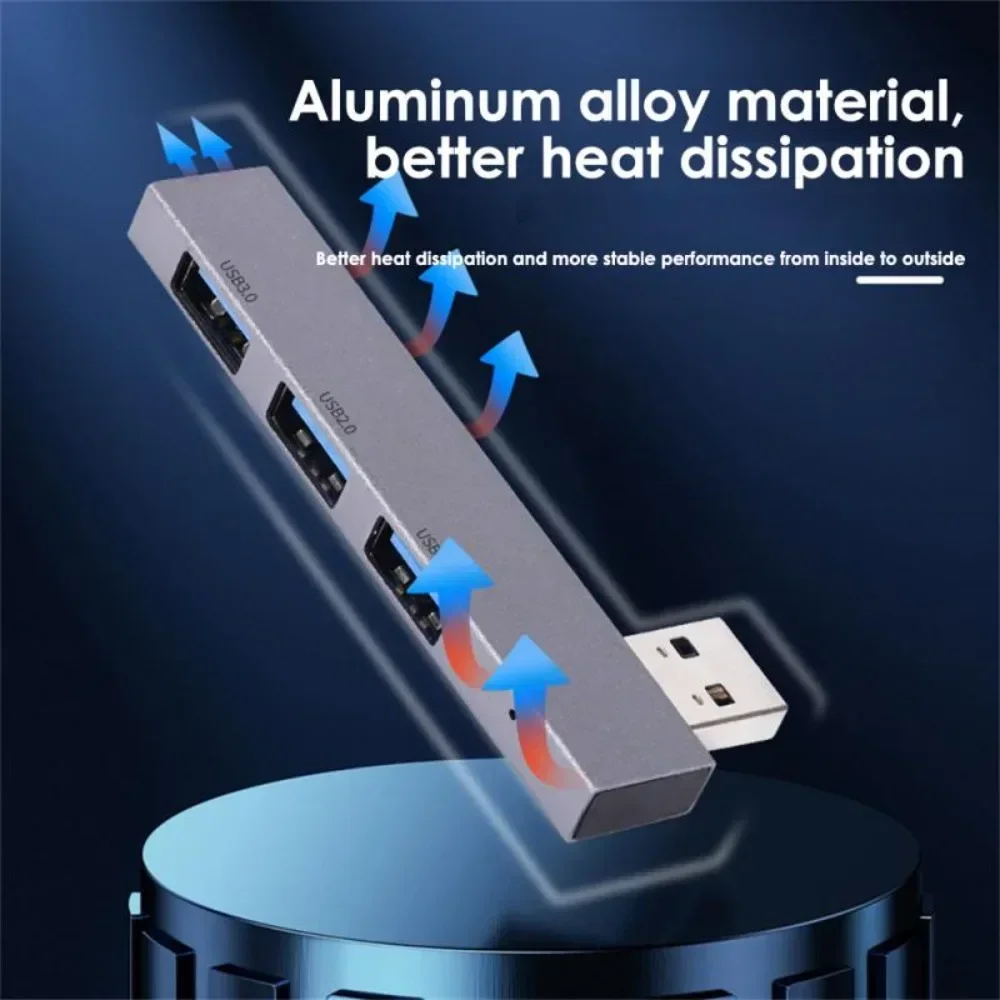 Ultra-Slim High-Speed 4-in-1 USB Hub Adapter with 3 Ports