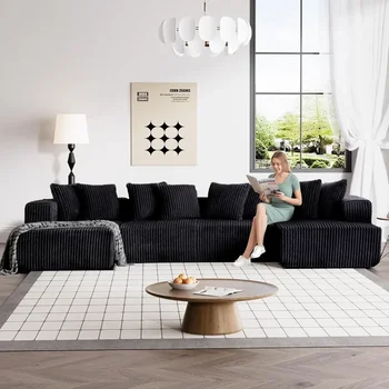 Luxury Black Modular Sectional Sofa 1