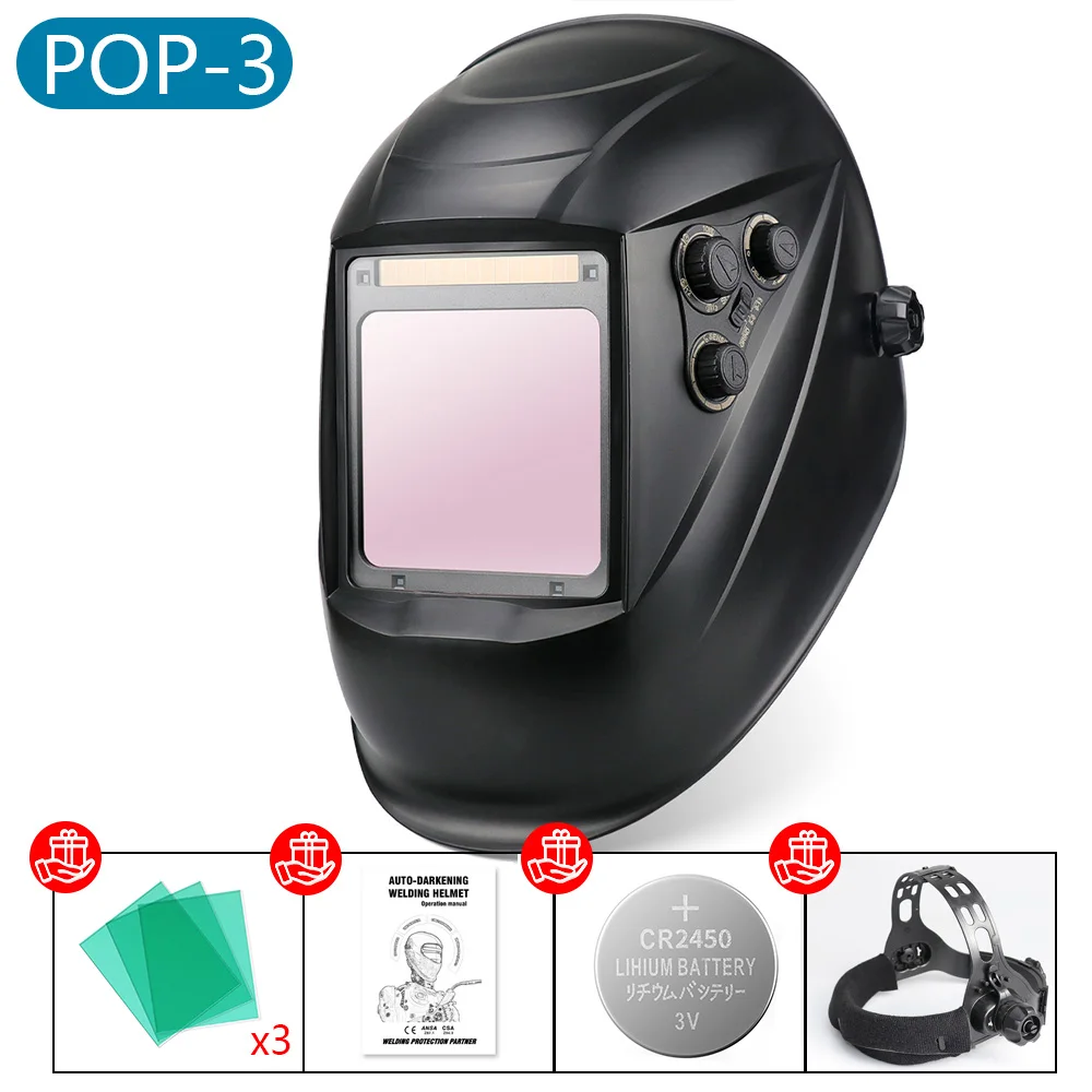 miller tig torch 100*97mm Welder Mask Large View Auto Darkening Welding Helmet True Color DIN4/5-9/9-13 1/1/1/2 Upgrade Helms for Grinder Cutting welding rods Welding & Soldering Supplies