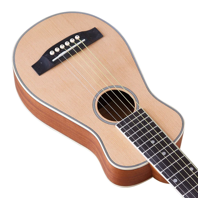 30 Inch Mini Acoustic Guitar 6 String Travel Guitar Natural Color Folk Children Gift